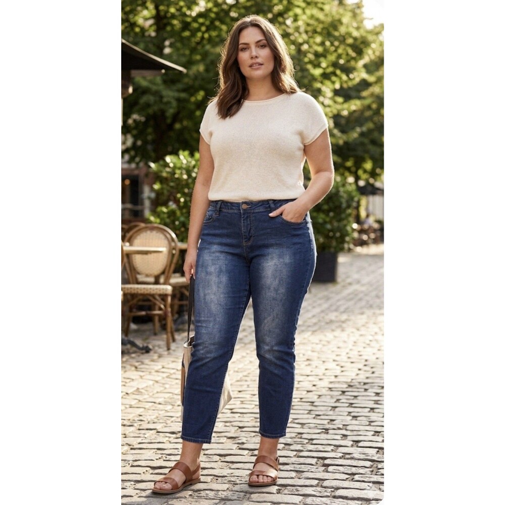 Royalty For Me Women's Jeans Skinny Blue Denim Whiskering Medium Wash 20W